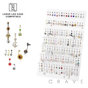 112 PCS OF ASSORTED 316L SURGICAL STEEL NAVEL RINGS FOR MIX & MATCH PANEL